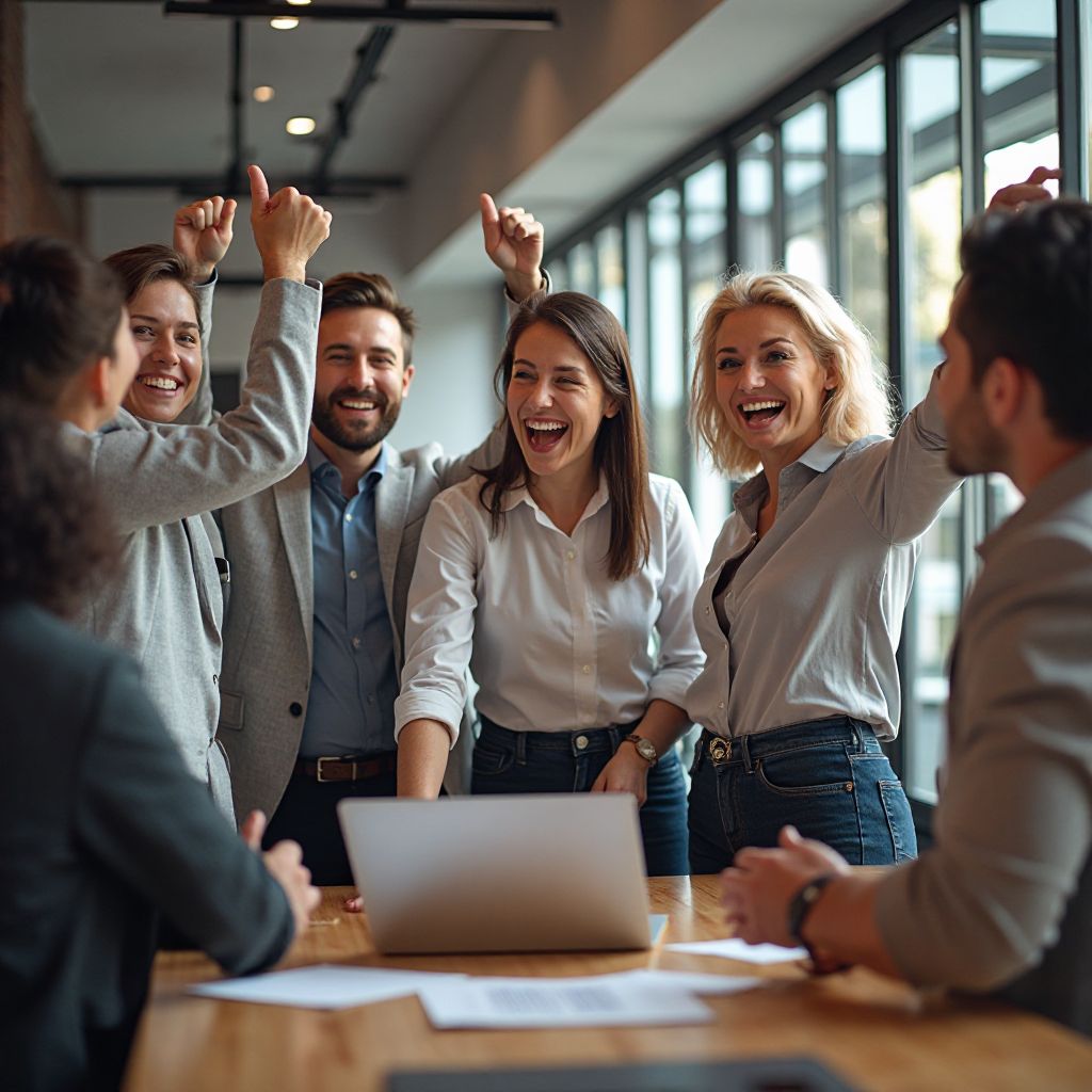 Team celebration moment